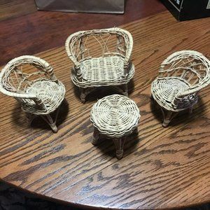 Vintage wicker doll furniture